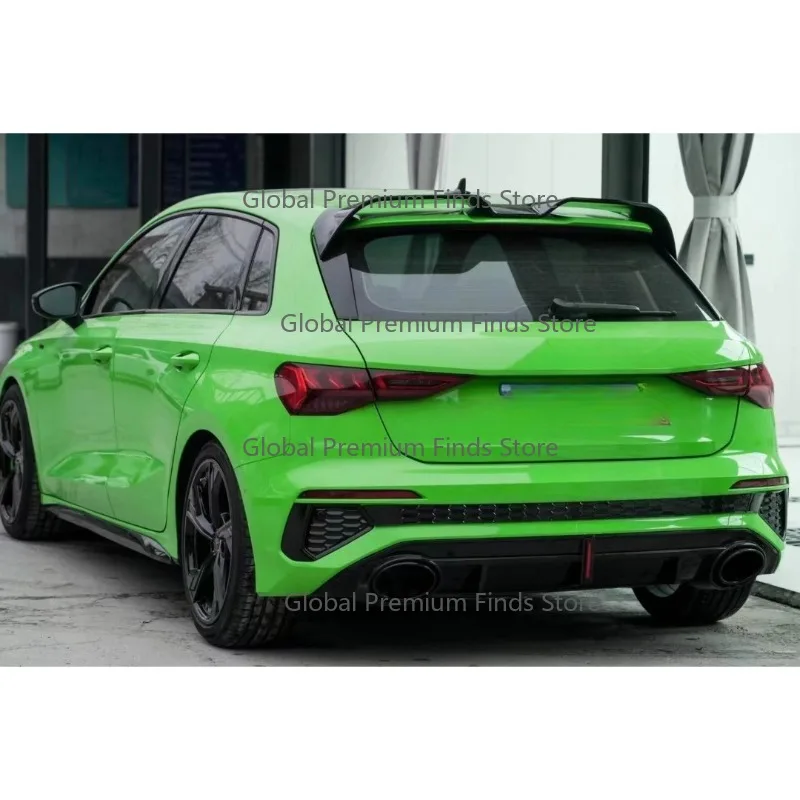 Modified RS3 Style Rear Bumper With Light Rear Lip Rear Spoiler Fit 2021-2024 A0u0di A3 S3 Saloon Hatchback Sport Body Kit