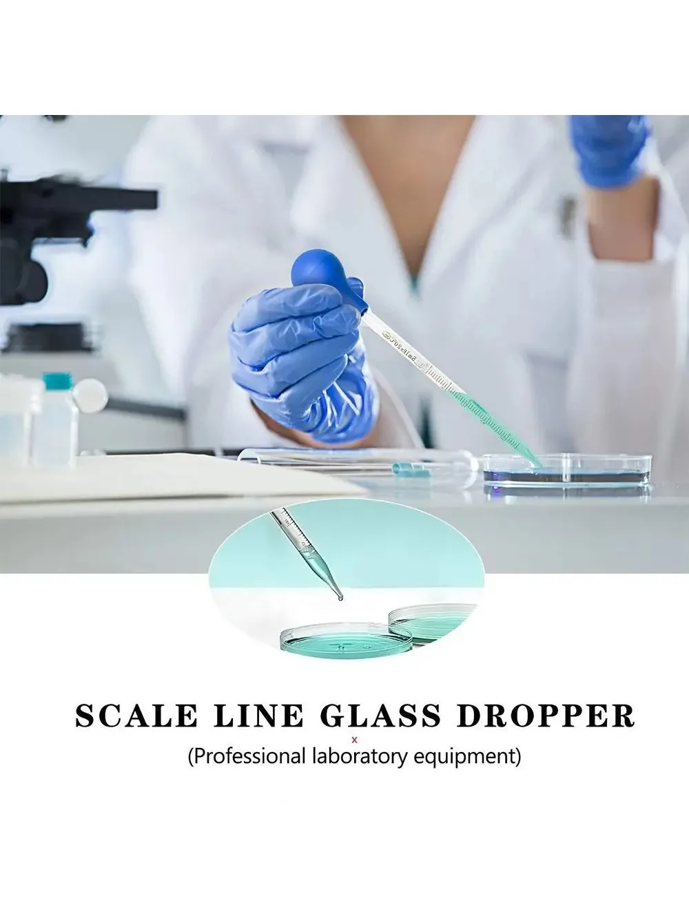 Pipette graduée en verre transparent, 2 pièces, avec 1 brosse de nettoyage, pipette de mesure, pipettes de chute de 10ml