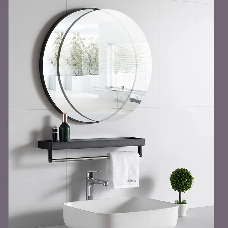 Northern Europe Modern Simplicity Style Black White Gold 40cm Circular Bathroom Mirror Washroom Wall Mounted Mirrors зеркало