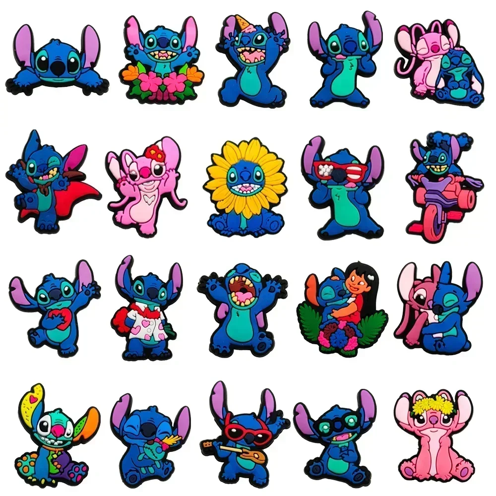 Disney Shoes Animation Accessories Stitch Crocs Decorative Buckle DIY Backpack Straw Slippers Decorative Stickers 1-20pcs