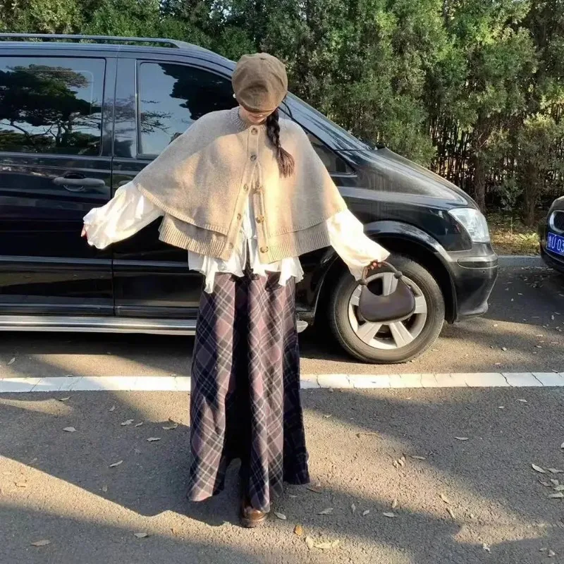 Pour les femmes mode vêtements de dessus pour femmes Cape en tricot Cardigan châle manteaux d'hiver manteau court Ponchos