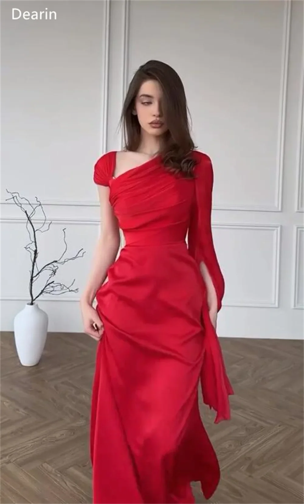 Customized Evening Dress Prom Gown Formal Party Occasion YPMWZX Asymmetrical A-line Floor Length Skirts Ruffle Bespoke Occasion