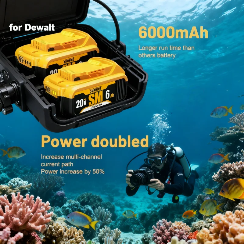 

New 100% ⚡ Original 12000mAh 20V for Dewalt Power Tool Battery for DCB206 Battery DCB206 20V Battery DCB205 DCB200