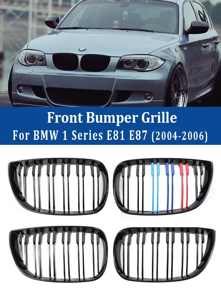 

Front Bumper Kidney M Style Car Grille for BMW 1 Series E81 E87 Racing Black Refting Grill Cover 2004-2006 Facelift Accessories