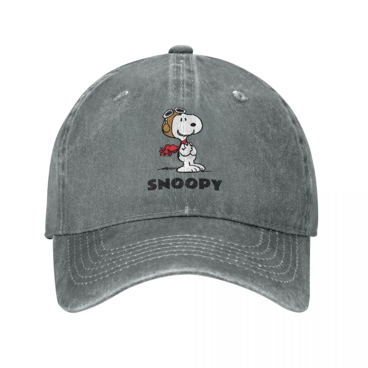 

Peanuts Snoopy The Flying Ace Baseball Cap Retro Distressed Denim Washed Sun Cap Unisex Outdoor Activities Caps Hat