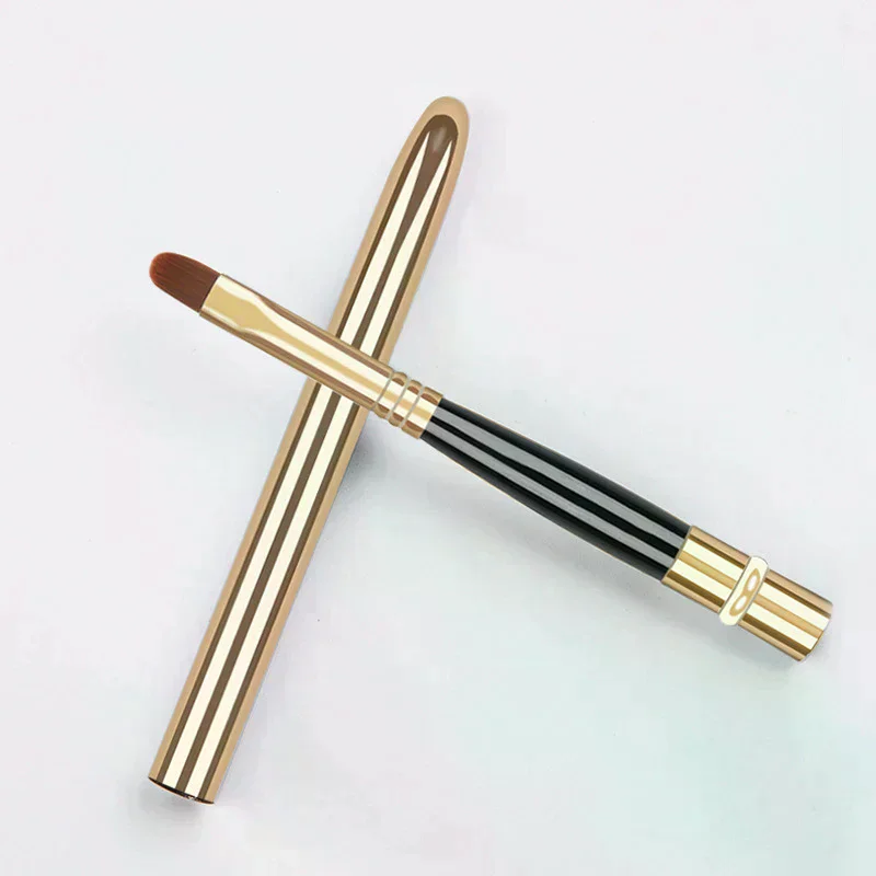 Gloss Makeup Brush Eyeshadow Lip Portable Retractable Adjustable Lips Brush with Protective Cover Beauty Cosmetic Makeup Tool
