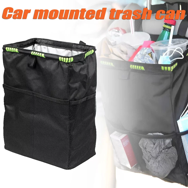 

Car Trash Can Seat Back Hanging Garbage Bag Holder Waterproof Trash Can Bin Multifunctional Folding Storage Bag