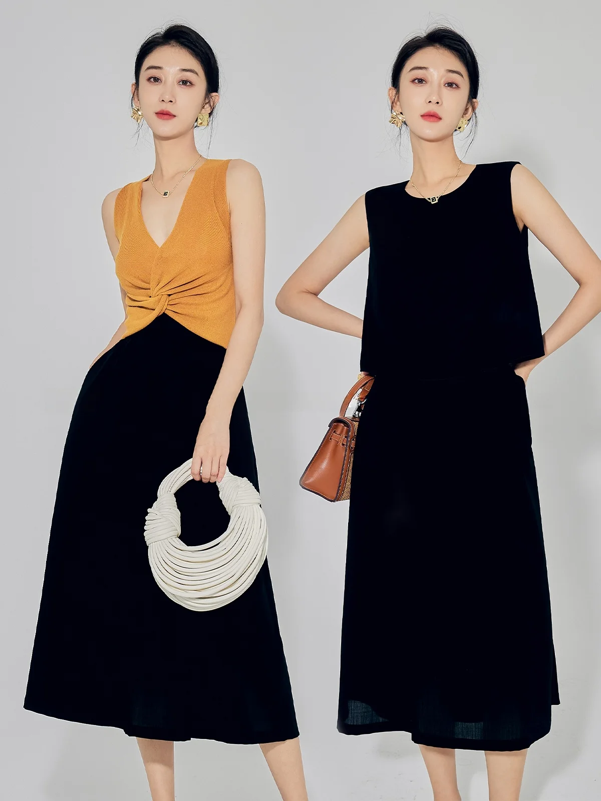 

Limited Edition Dragon Xier High-End ow Simple Elegance A-Line Woolen Suit Casual Summer Outfit for Women 25-35 Years Old