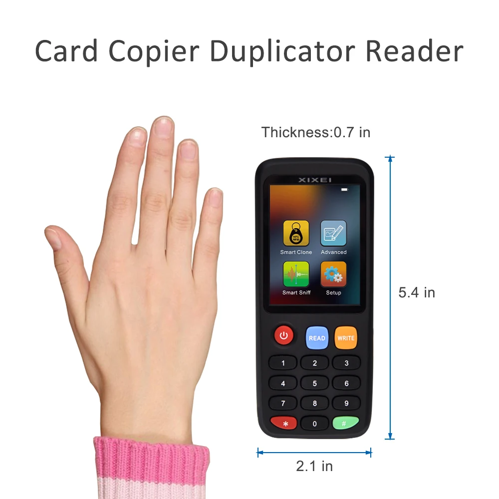 X7 RFID Smart Chip Reader IC ID Token Clone Copier 125Khz Badge Writer 13.56Mhz Tag Duplicator NFC Key tag 215 decode Programmer