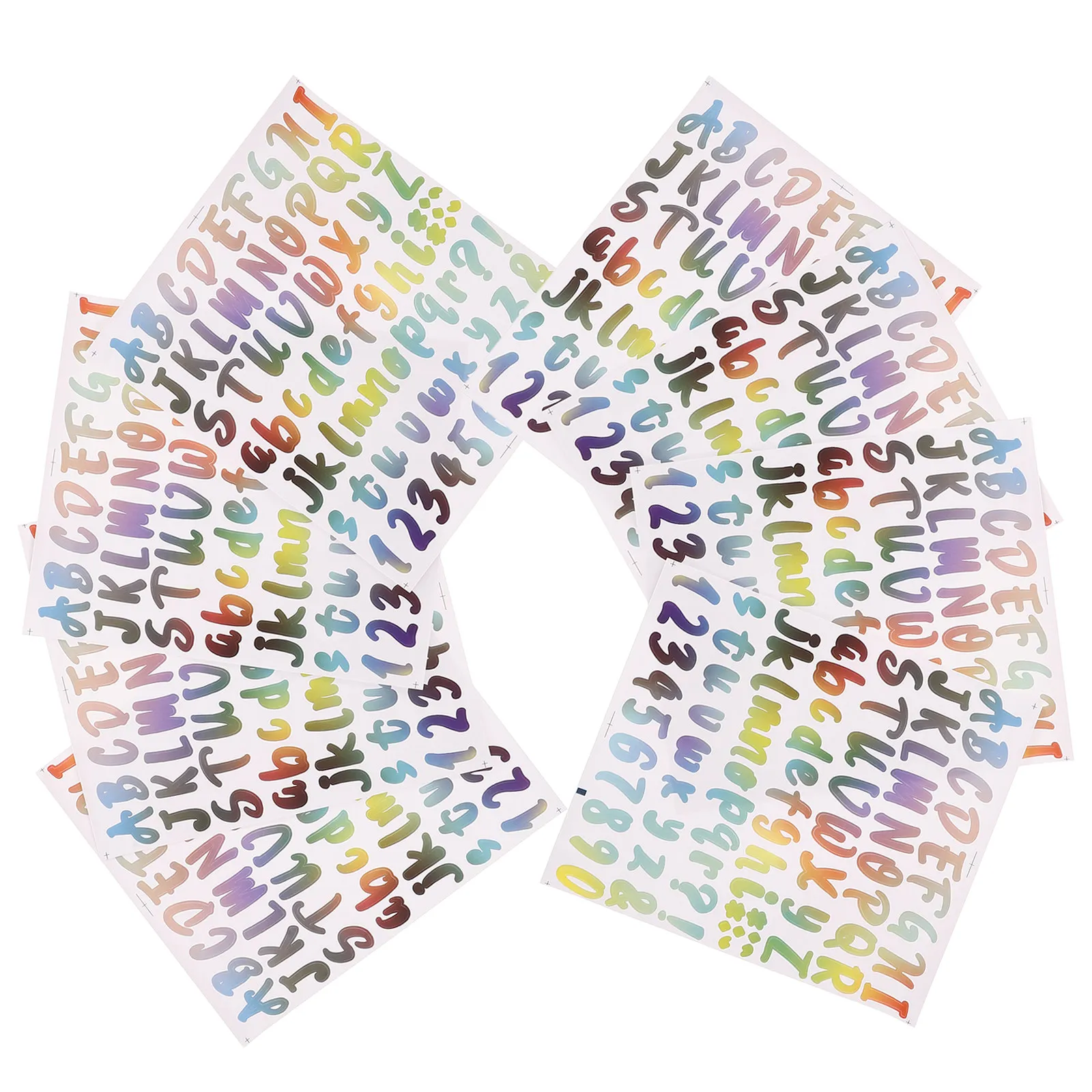 

10 Sheets Vinyl Letter Number Stickers Waterproof Oil Proof for Folders Notebooks Water Bottles Scrapbooking Craft Organization