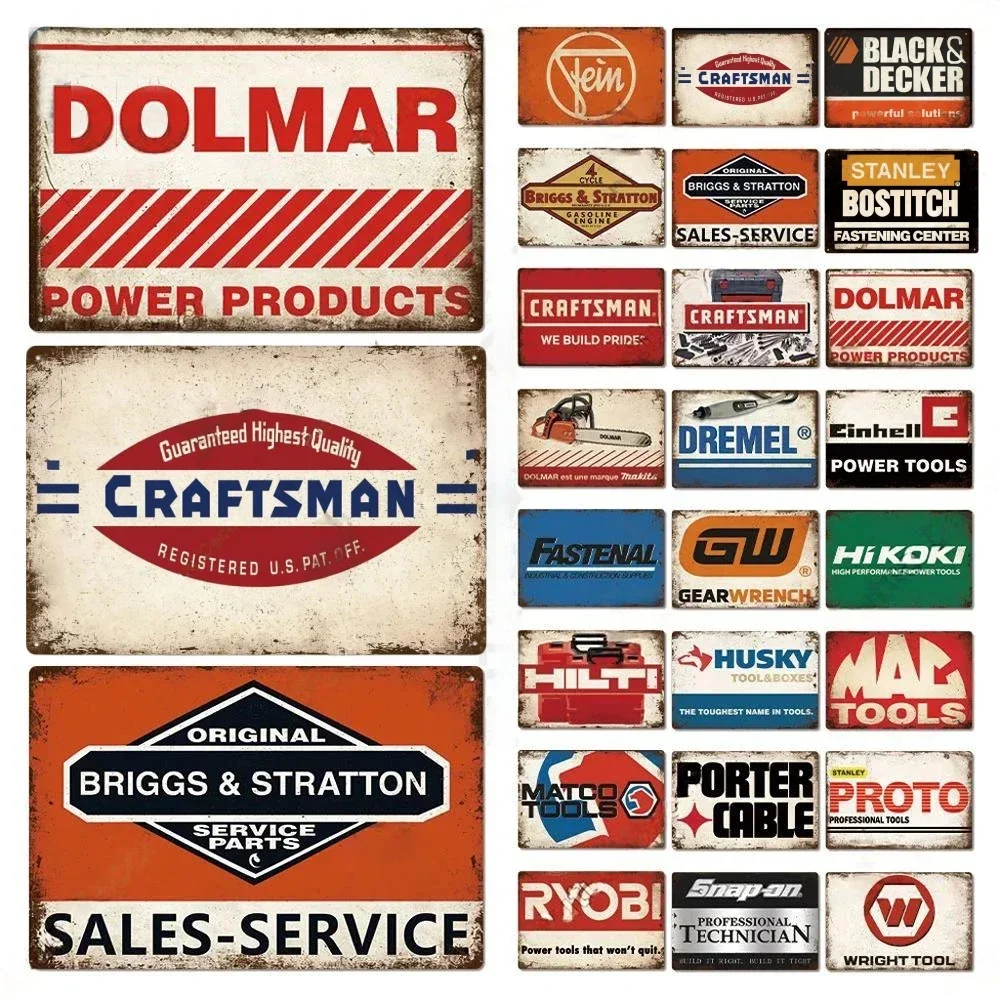 FJ outil affiches décor Vintage signes métalliques Plaque étain signe clé boîte à outils artisan