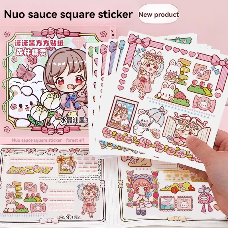 Cute Stickers Cartoon Ins Style Girls and Children and Paper Handbook Stickers Decorative Materials Hand-cut Kids Sticker