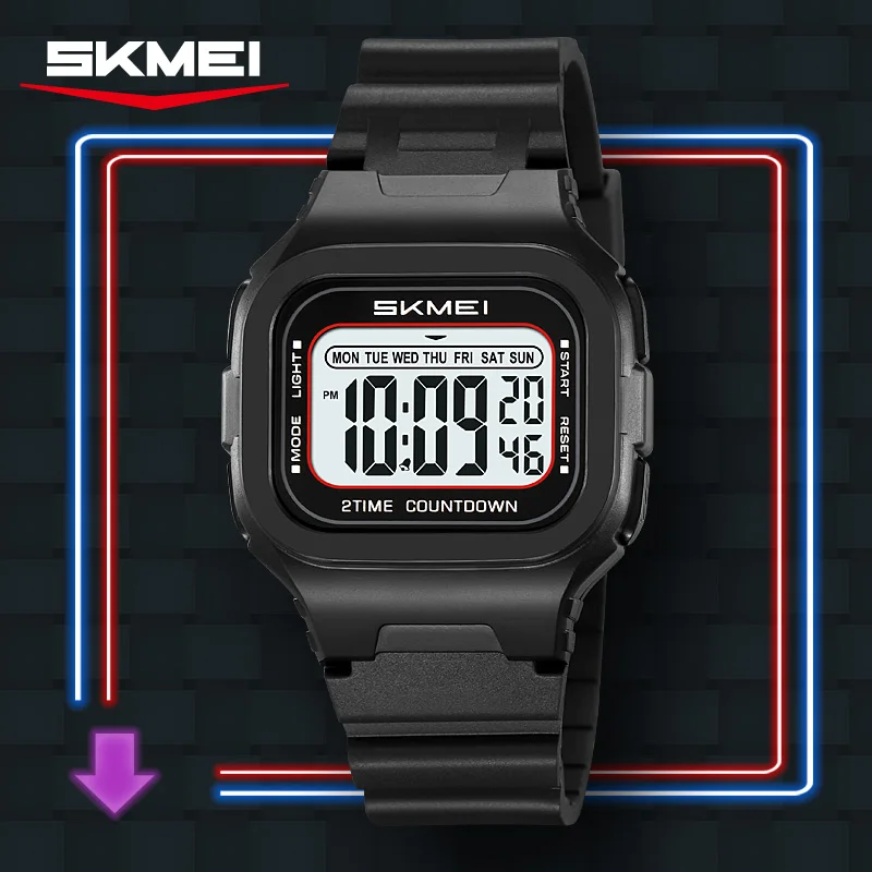 

SKMEI Многофункциональные военные цифровые наручные часы для мужчин и женщин, водонепроницаемые спортивные часы с электроникой, часы-хронограф Reloj Hombre
