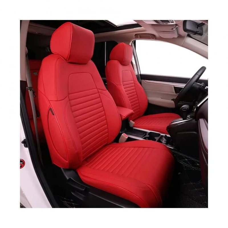 

New Design Eco-friendly PU Leather Red Fit Full Set Custom Car Seat Covers for 2017-2022