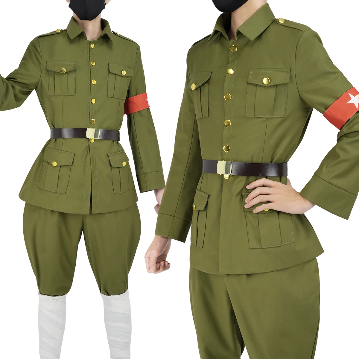 HOLOUN Axis Powers Anime Wang Yao Cosplay Costume Uniform Jacket Pants Animation Convention Halloween Christmas