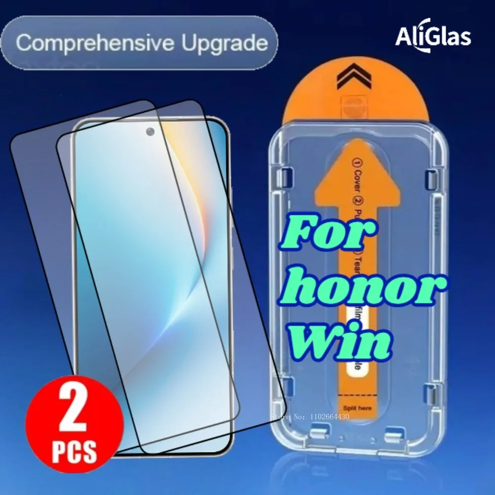 

2 упаковки пленок из закаленного стекла высокой четкости без пыли для Honor Win, гладкая защитная пленка для сенсорного экрана Honor Win, легко устанавливается