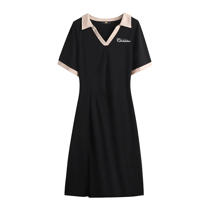 60-175kg Big Size Women Clothing Oversize Female Korean Version Slimming Casual Dresses 2024 Summer Short Sleeved Dress 5XL 6XL