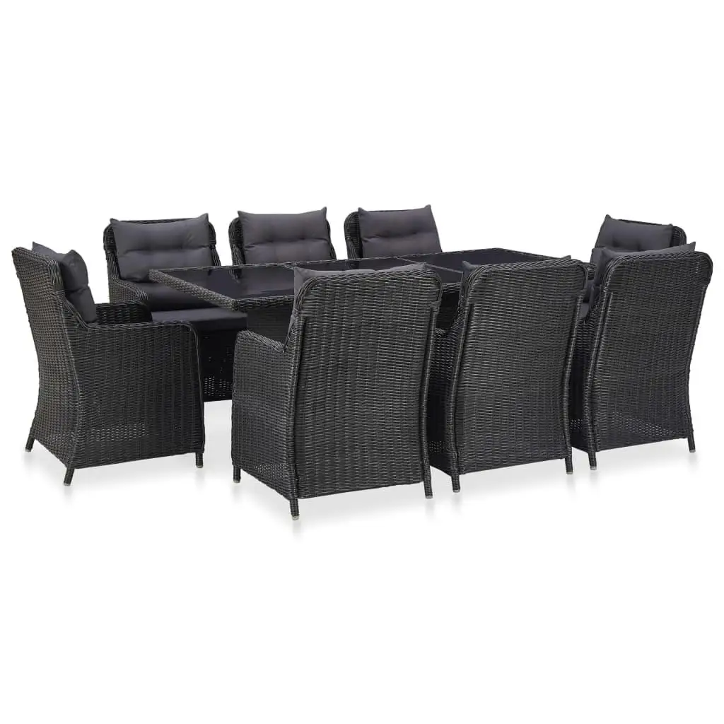 

Stylish Outdoor Dining Set in Black and Dark Grey Weather Resistant Furniture for Garden Patio Balcony