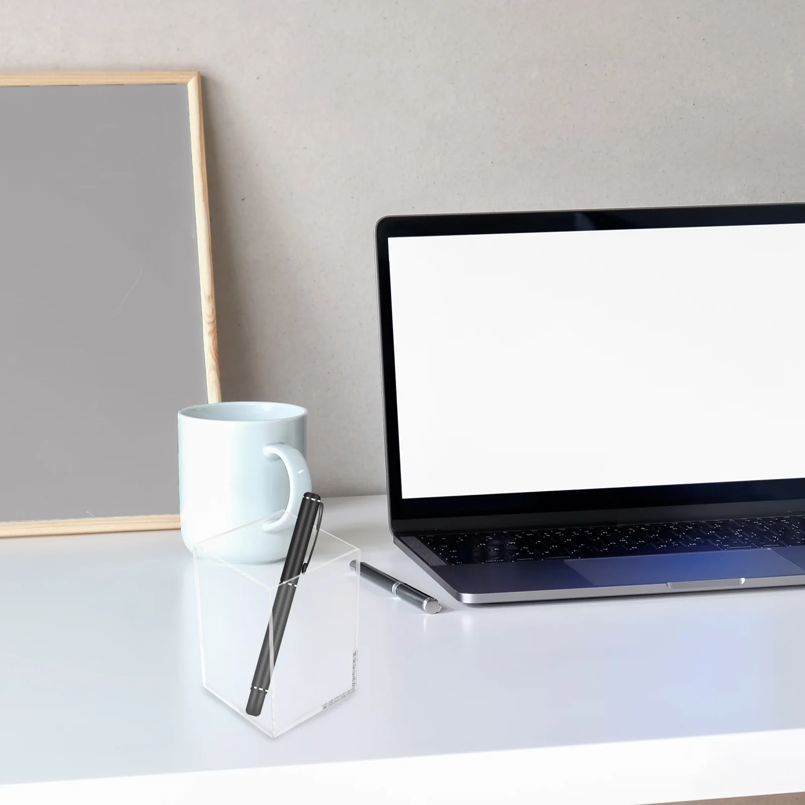 

2Pcs Acrylic Pen Holder Stable Storage Large Capacity Smooth Surface Desktop Organizer Cosmetics Container Acrylic Pen Holder