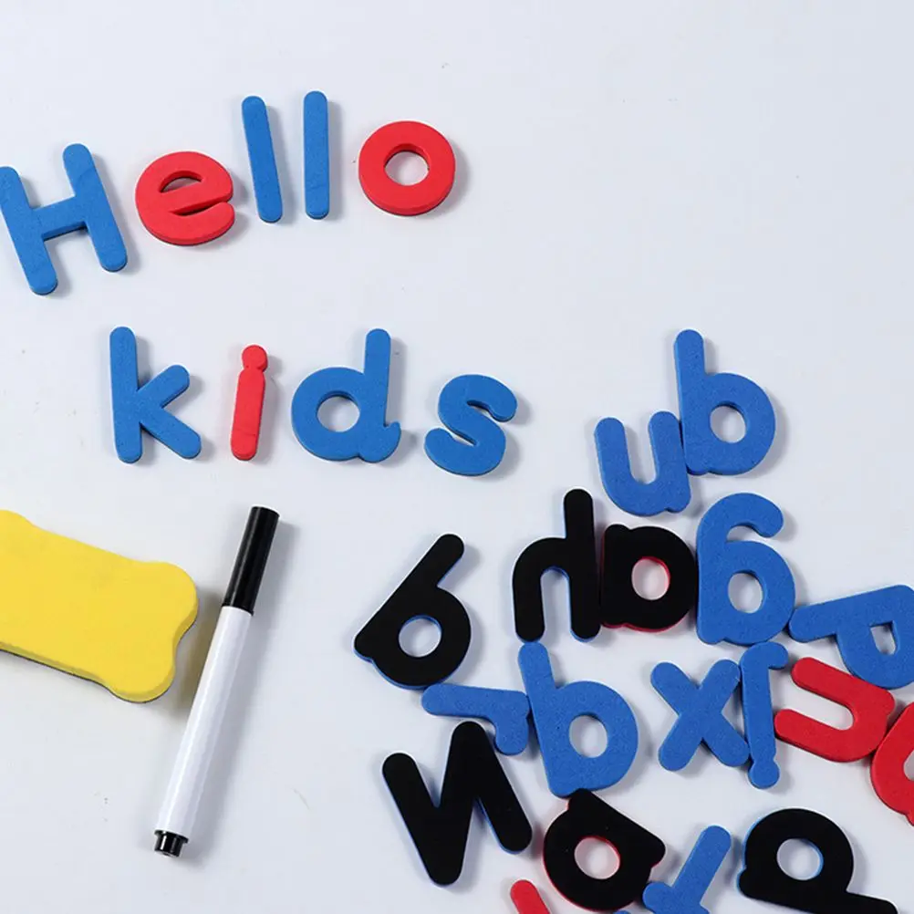 المغناطيس الإنجليزي كبير الحجم الأبجدية بقع مغناطيسية ملاحظات صور قائمة وصفات لعبة تعليمية تعلم الكلمات