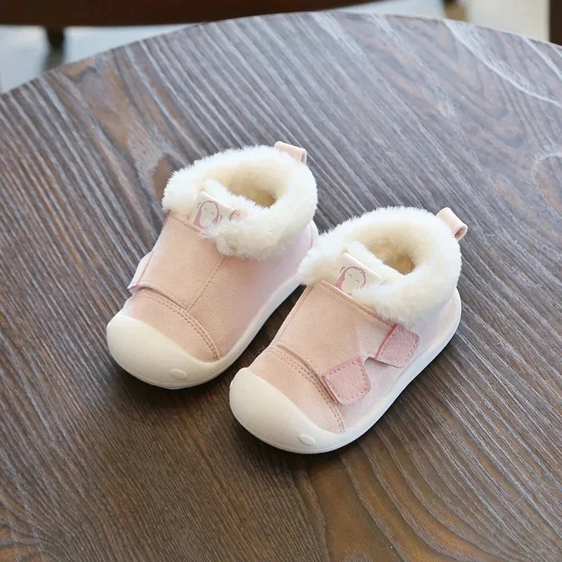 Autumn Winter Baby Girls Boys Snow Boots Warm Plush Infant Shoes Kids Outdoor Shoes Comfortable Soft Soled Children Cotton Shoes