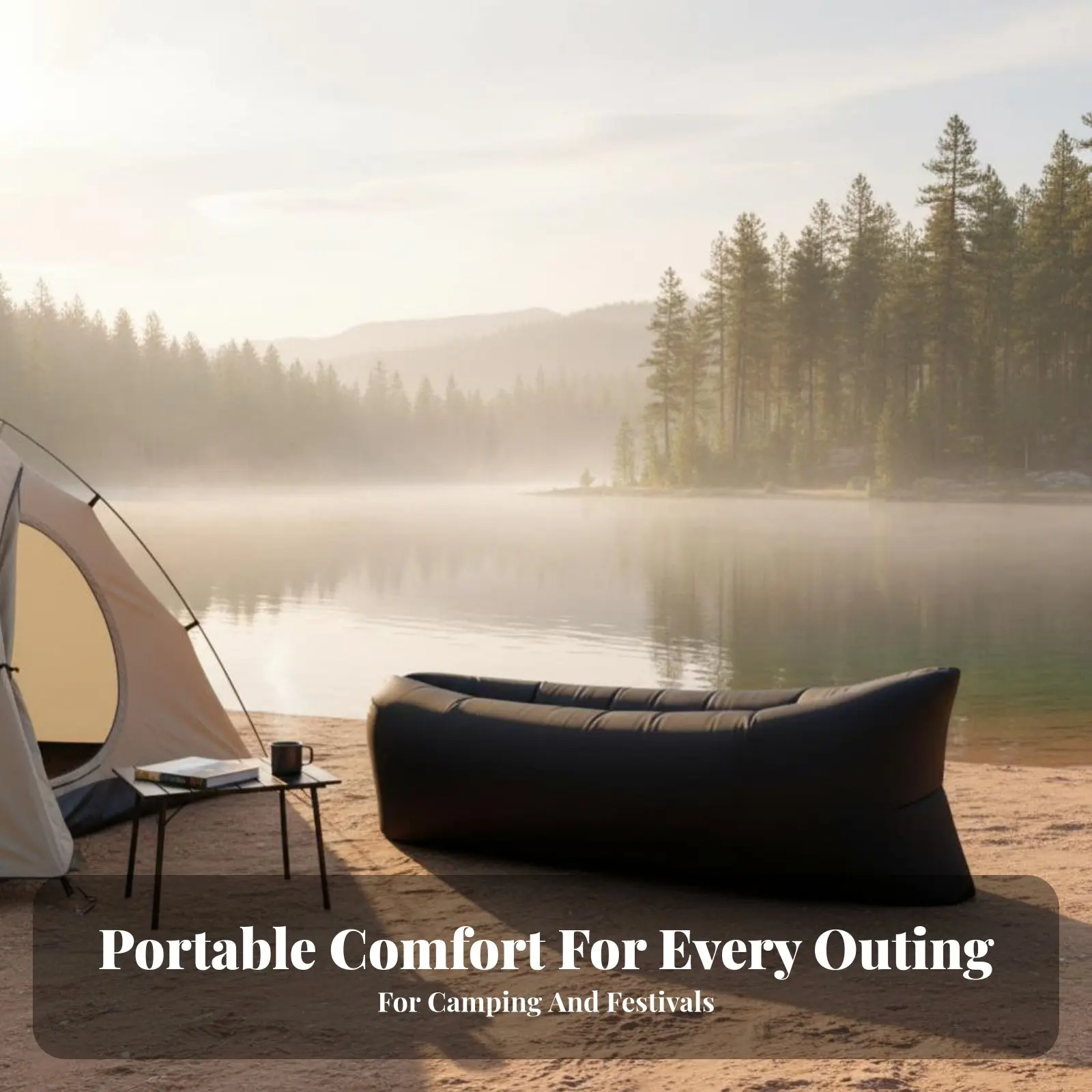 

Wind-Inflated Lounger Portable & Lightweight Wind-Filled Lounger Easy Inflation No Pump Required for Concertfor Travelers, Beach