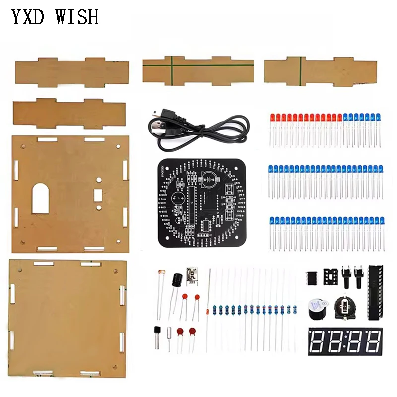 DIY 회전 디지털 LED 디스플레이 모듈 알람 전자 디지털 시계 키트, 51 SCM 학습 보드, 아두이노용 5V DS1302