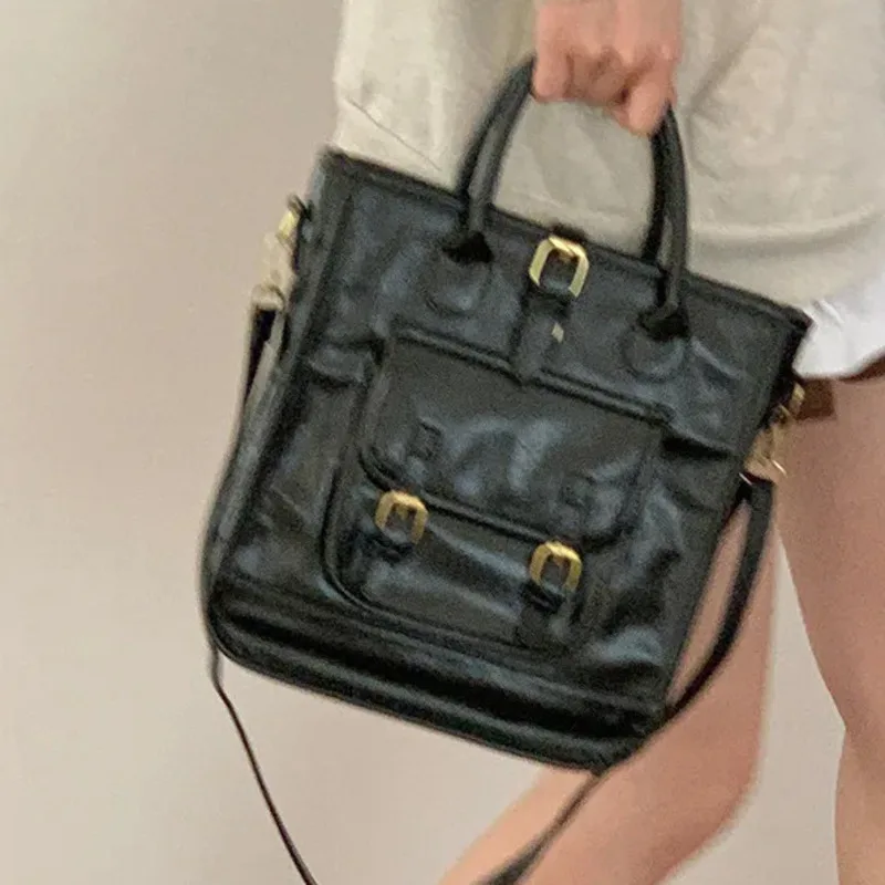 Grote Capaciteit Modieuze Retro High-End Dames Nieuwe Minimalistische Handtas Multifunctionele Enkele Schouder Crossbody Tas