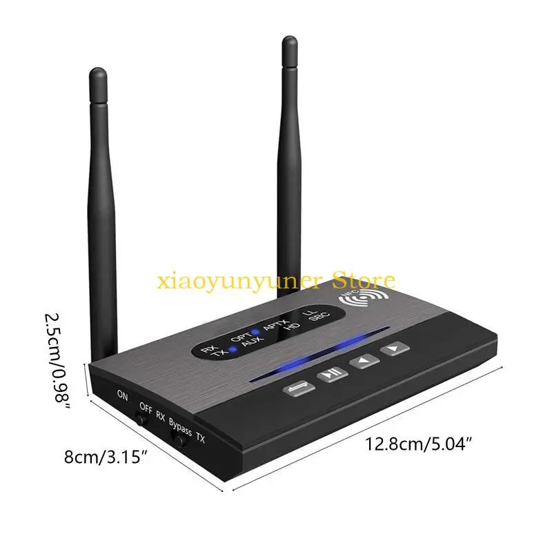 P9JB Compatível com 5.0 2RCA Receptor transmissor áudio 3,5 mm Adaptador sem fio