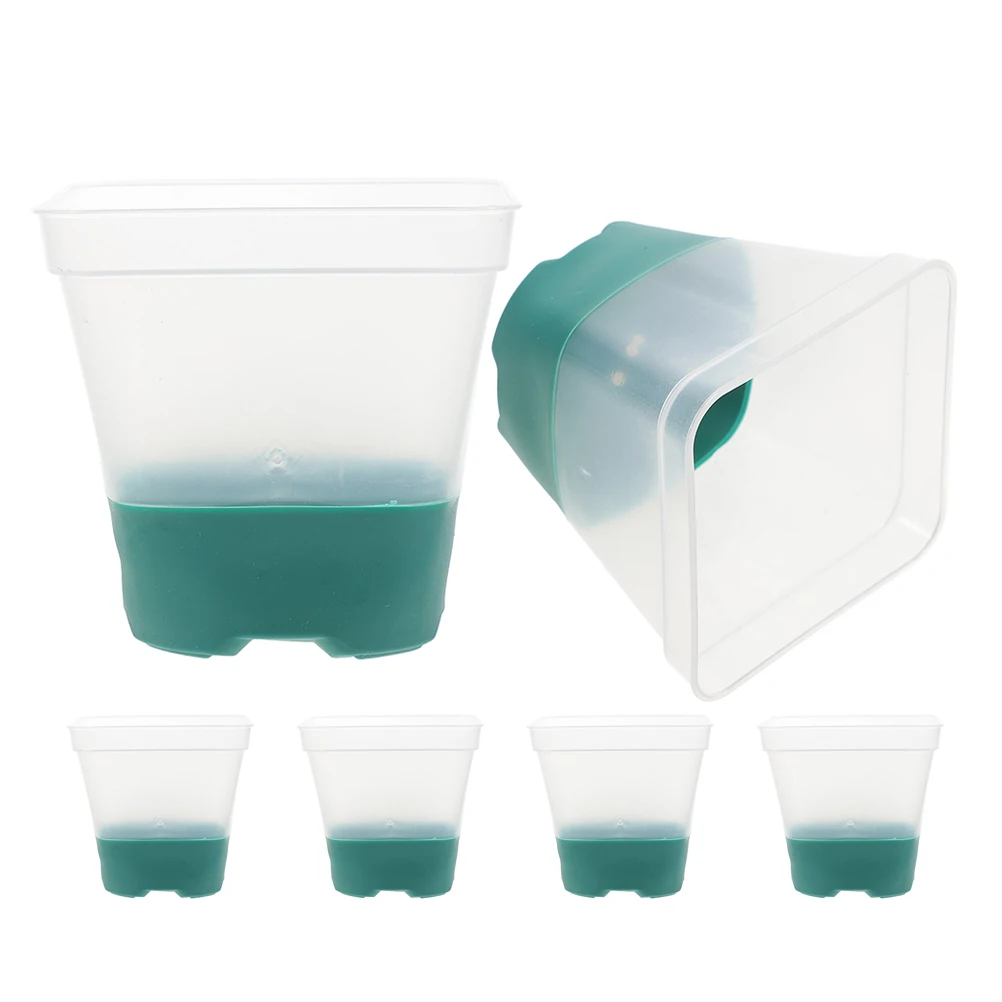 

6Pcs Silicone Nursery Flower Pots with Drainage Holes Practical Gardening Planters for Indoor Balcony Outdoor Succulents