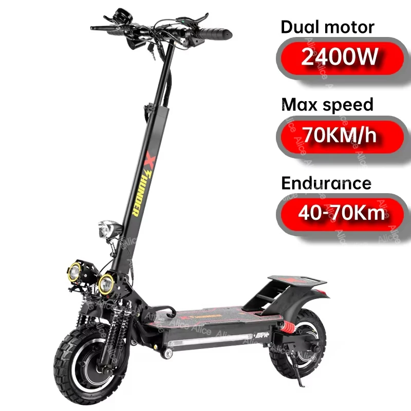 EU 2024 Powerful Foldable Adult Electric Scooter 2400W 48V 28AH Dual Motor Escooter Max Speed 70km/h Range 80km Hydraulic Brake