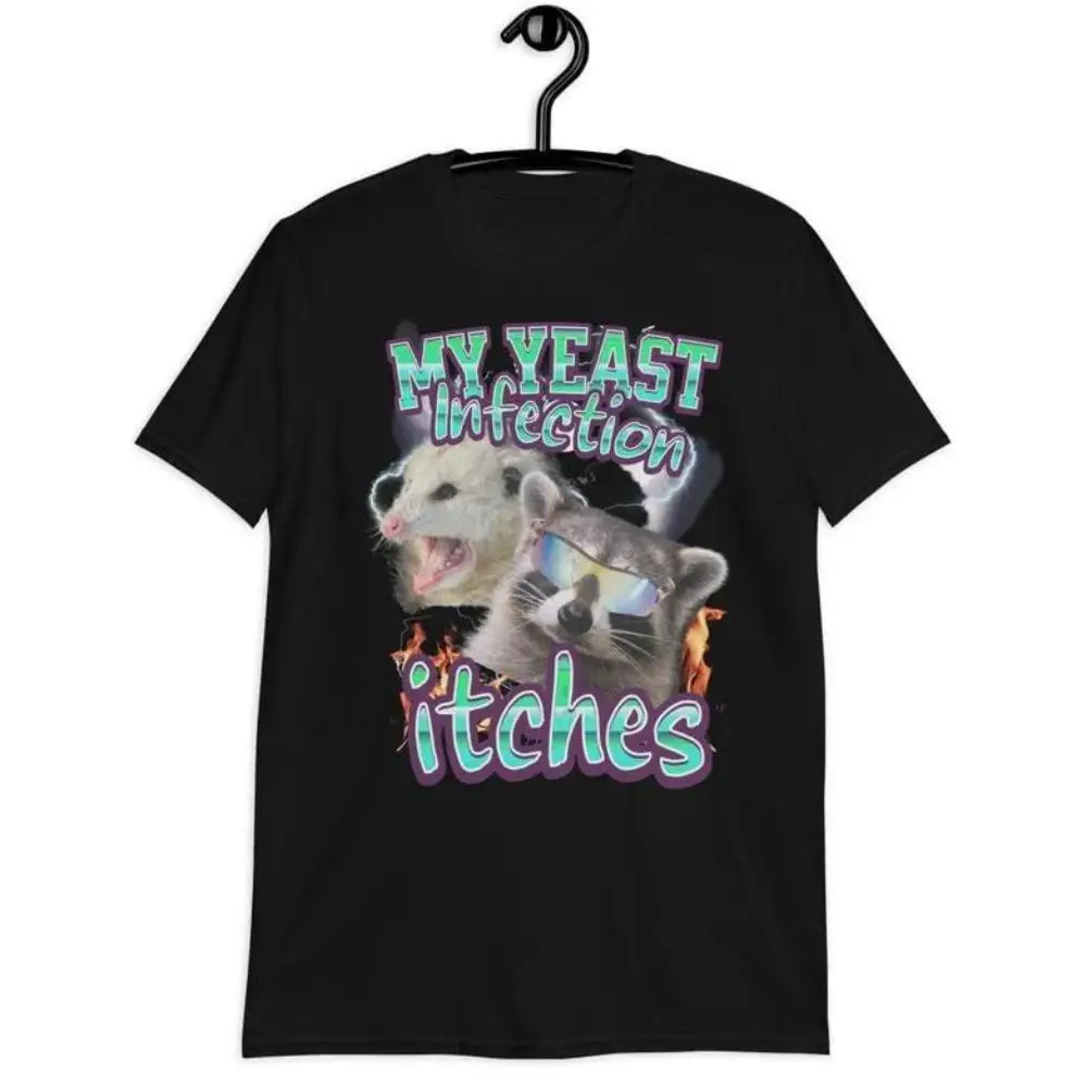 

Stylish My Yeast Infection Itches Pattern Tops for Womens Funny Teen Meme Graphic Tees Short Sleeve Casual Print T Shirts