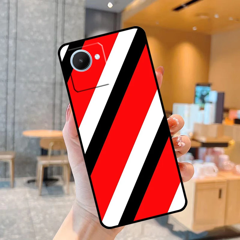 Milan Stylish Stripe Design Case For Realme C55 C33 C31 C35 C30 C11 C15 C25s C21Y GT Neo 5 3T 2T 8 9 10 11 Pro Plus