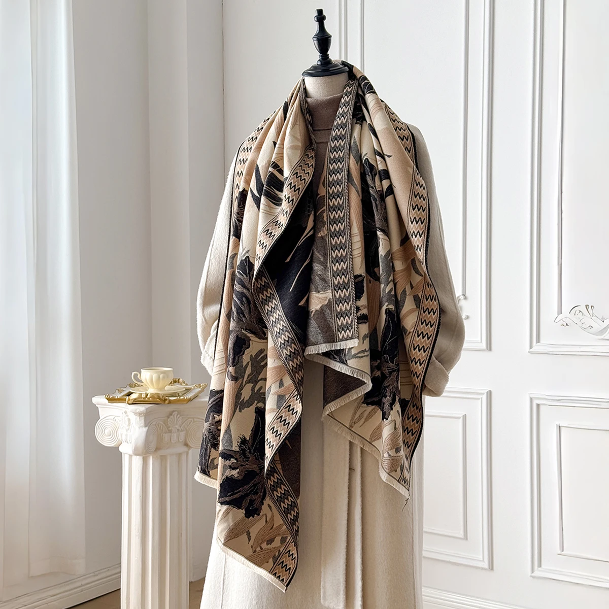 

Элитный бренд, женская кашемировая шаль из пашмины, мягкий толстый теплый зимний шарф, женская бандана, стильное одеяло Bufanda