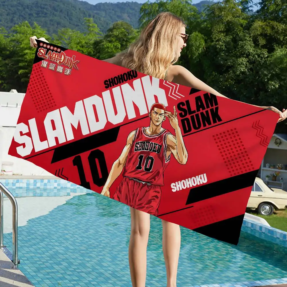 S-Slam-Dunk-Anime Bath Towel Microfiber Soft Water Absorbing Breathable For Girl Kids Decorative Cartoon Beach Towel