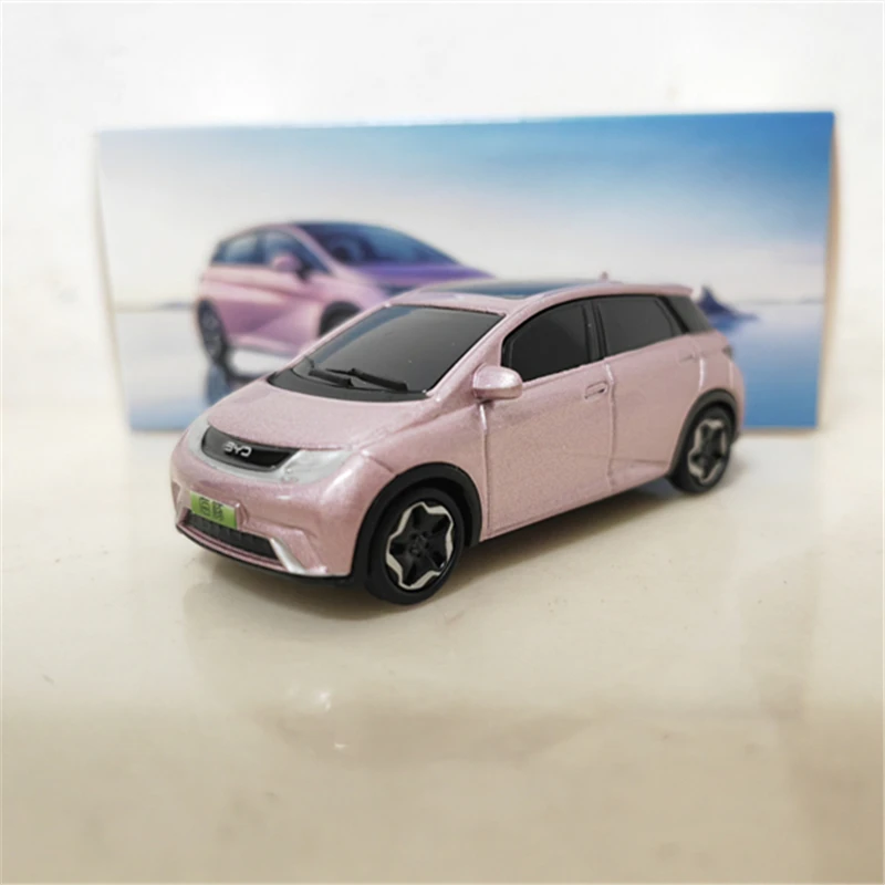 1/64 BYD Dolphin MINI Song L Yuan Alloy Car Model Diecasts Metal New Energy Vehicles Model Simulation Miniature Scale Kids Gifts