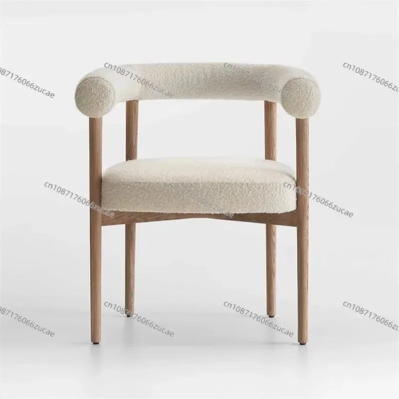 Wabi Sabi Soft Upholstered Dining Chair Simple Casual Designer Backrest Restaurant Home Furniture