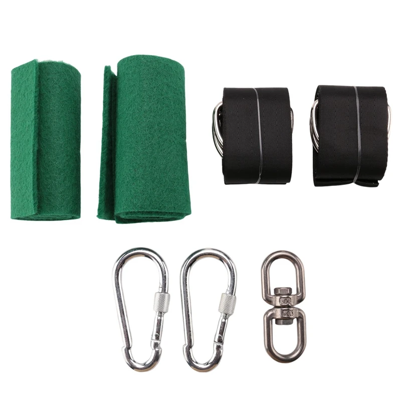 Swing Attachment Holds Attachment Swing Suspension Strap Kit With 2 Carabiners And D-Rings With 2 Tree Protection Pads