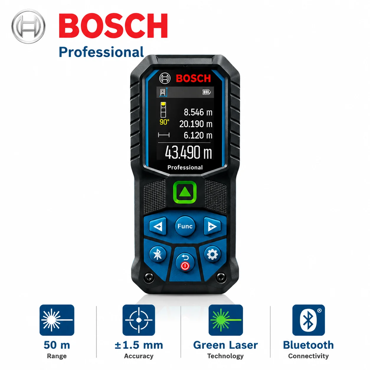 Bosch GLM 50-27 CG Professional Laser Measure 50M Green Laser Rangefinder IP65 Bluetooth Electronic Measuring Rule Instrument