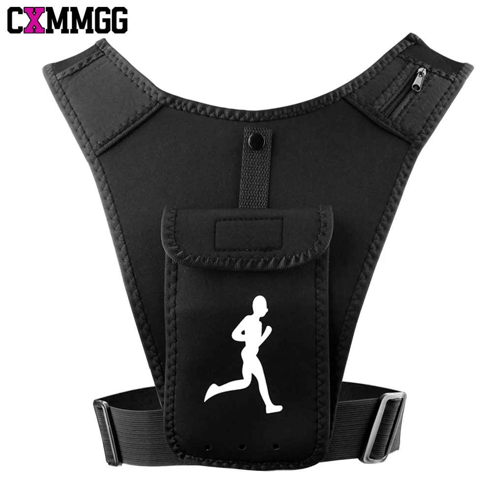 

1PCS Sports Running Vest – Phone Pouch & Water Bottle Holder,Reflective Strips, Anti-Slip Design for Marathon, Jogging, Cycling