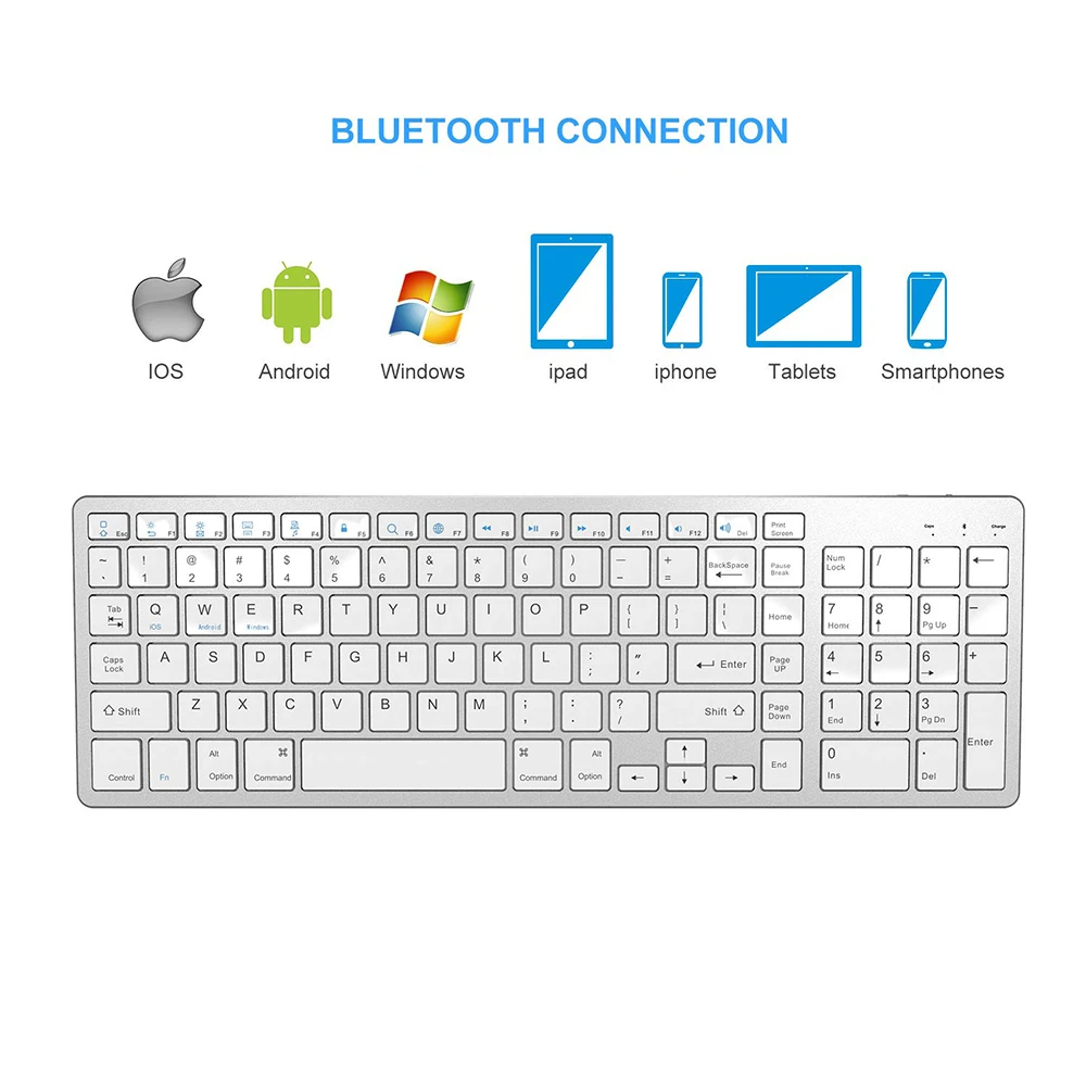 Imagem -05 - Teclado sem Fio Bluetooth Slim para Macbook Pro Melhor Moda Compacta Branco Fábrica