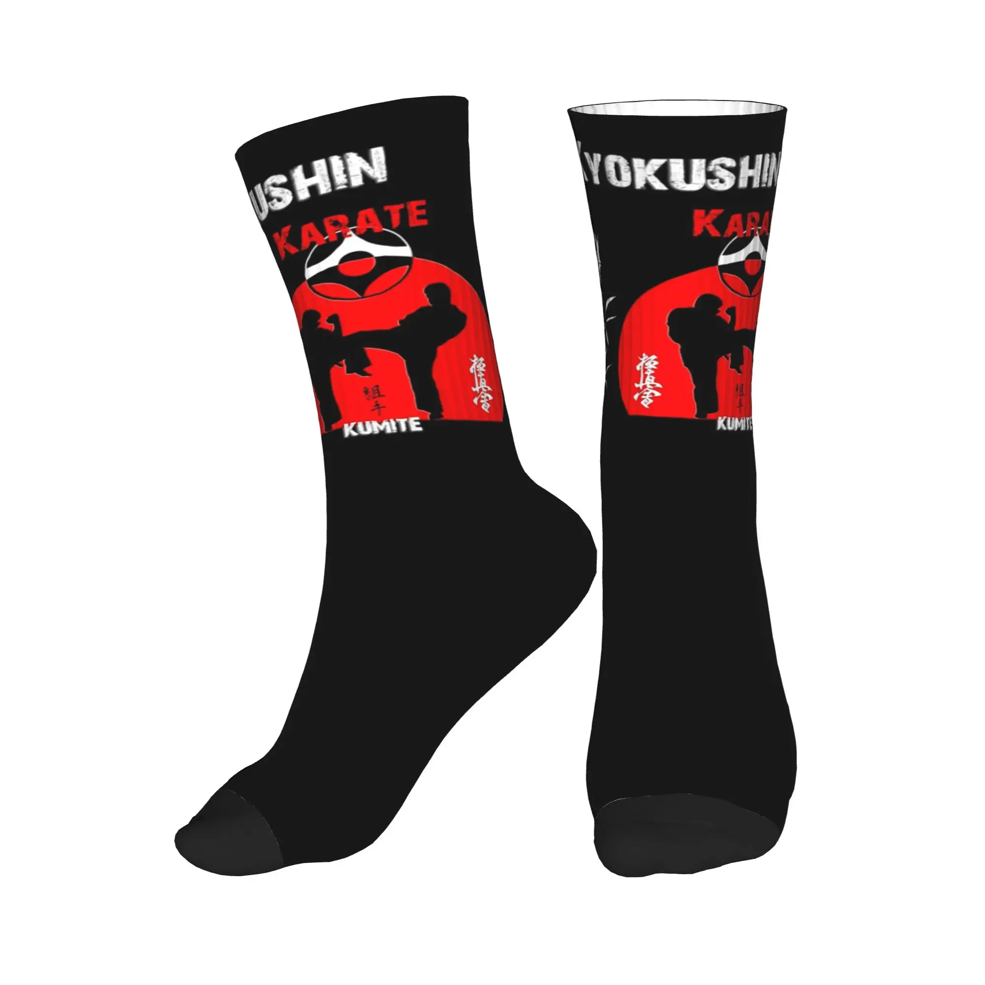 

All Seasons Kyokushi Karate Kumite Scene Sport Middle Tube Socks Sweat Absorbing Crew Socks Hip Hop Stockings for Men Women