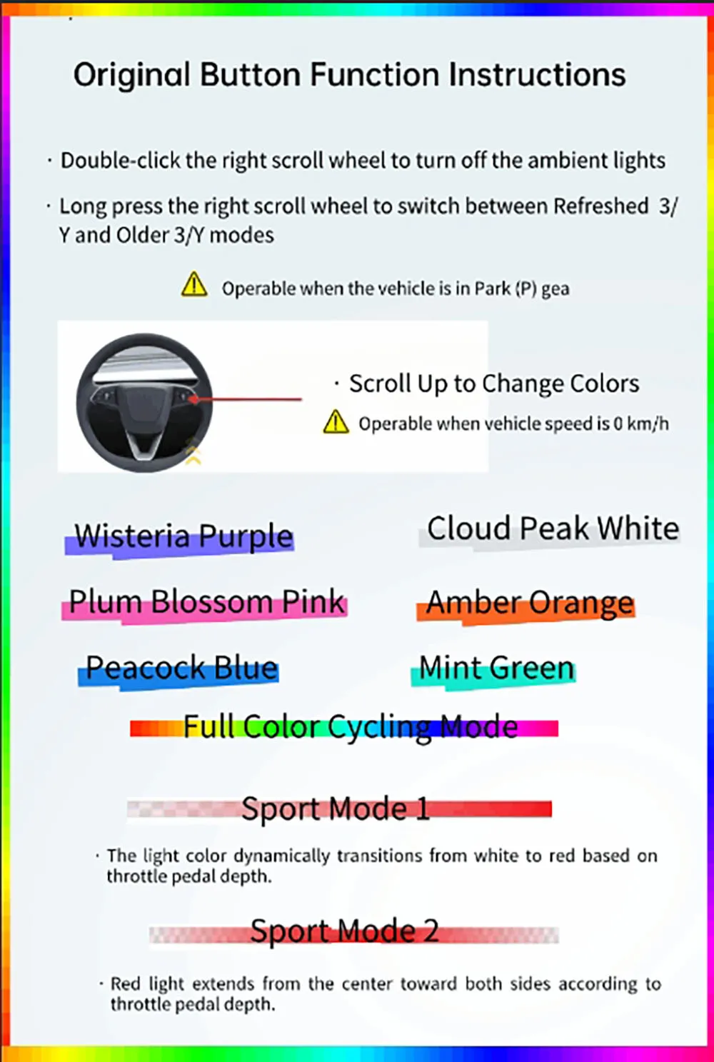 Intelligentes Lüftungsschlitz-Ambientelichtsystem Totwinkel-Überwachungssystem BSD für Tesla New Y YL Juniper Model 3 Highland Model 3 Y 2021+ – Detail 27
