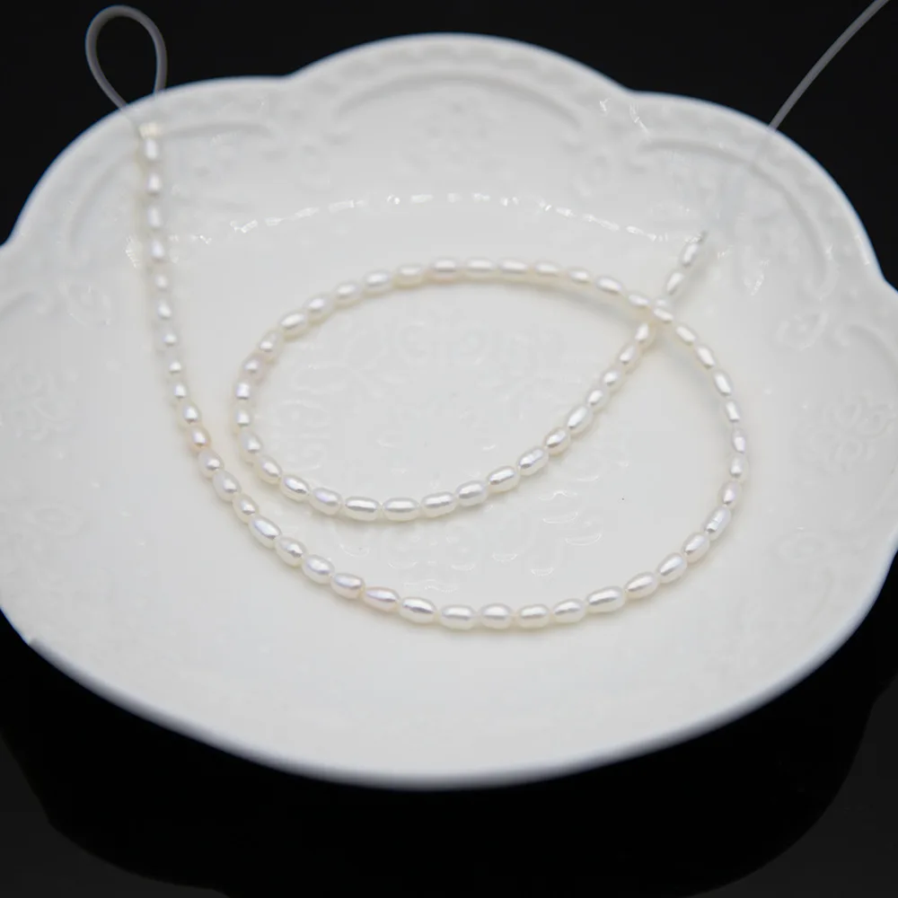 

AAA Grade 7-8mm Rice Shaped Natural Freshwater Pearl Loose Beads Strand Uniform and Smooth Nuclear DIY Necklace Bracelet Jewelry