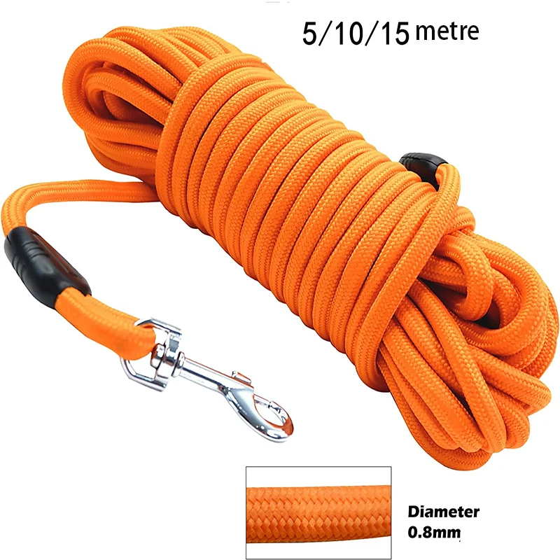 Laisse d'entraînement pour chien de 5M/10M/15M – Laisse en nylon robuste pour l'agilité et le dressage des chiens de taille moyenne à grande