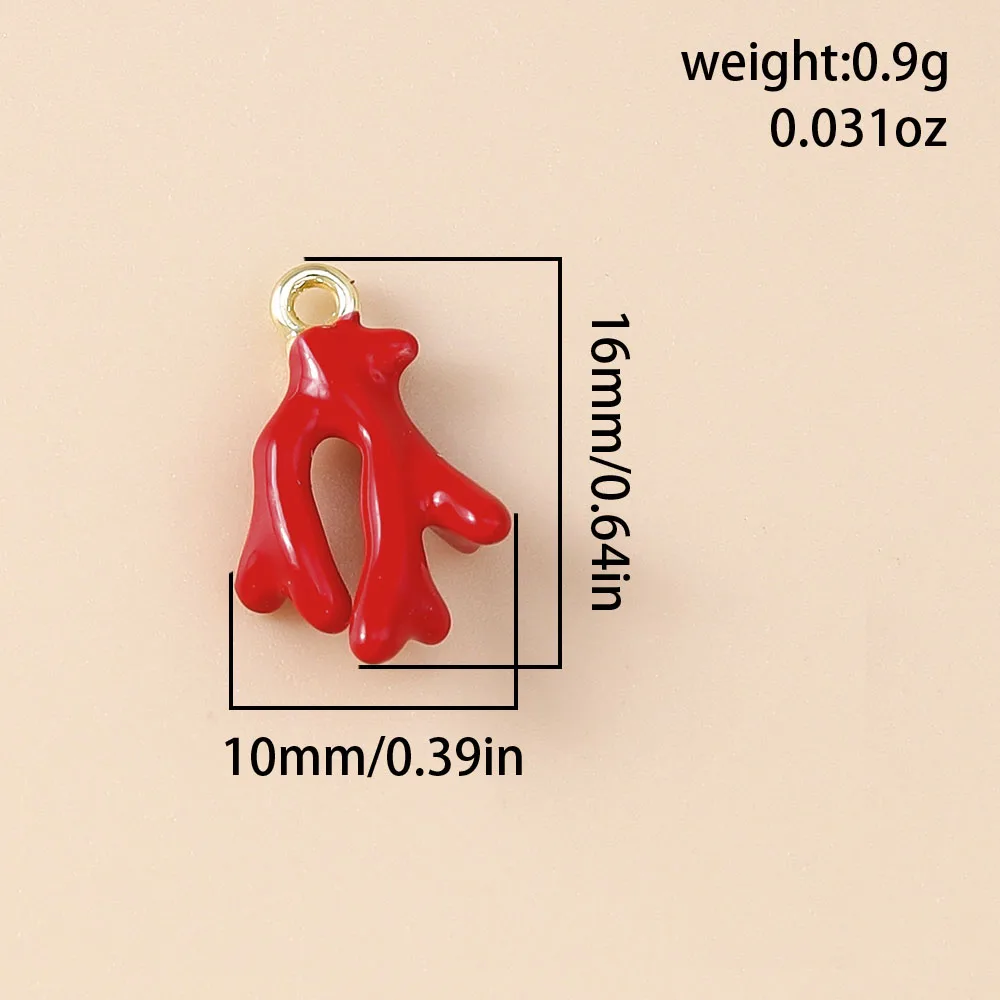 Leslie 5 Stück süße rote Mini-Ozeanfische, Delphin, Koralle, Seestern, Charm-Perlen für Sterlingsilber, Armband, Schmuckherstellung, DIY – Detail 12