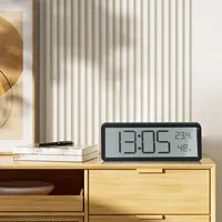 Electronic Clock Digital Wall Clock LCD Screen Digital Large Screen Clock Or Battery Power Temperature Humidity Clock