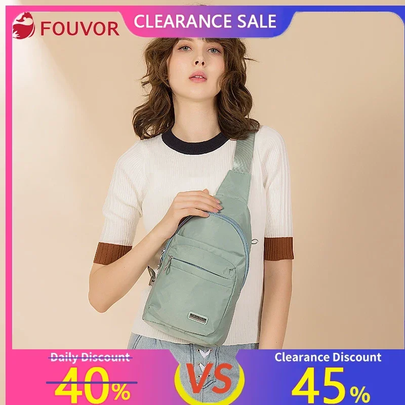 

Fouvor Women's Waist Bags Nylon Waterproof Sling Bag 2025 Trend Fashion Casual Chest Bag Sport Canvas Travel Belt Bag 2800-16