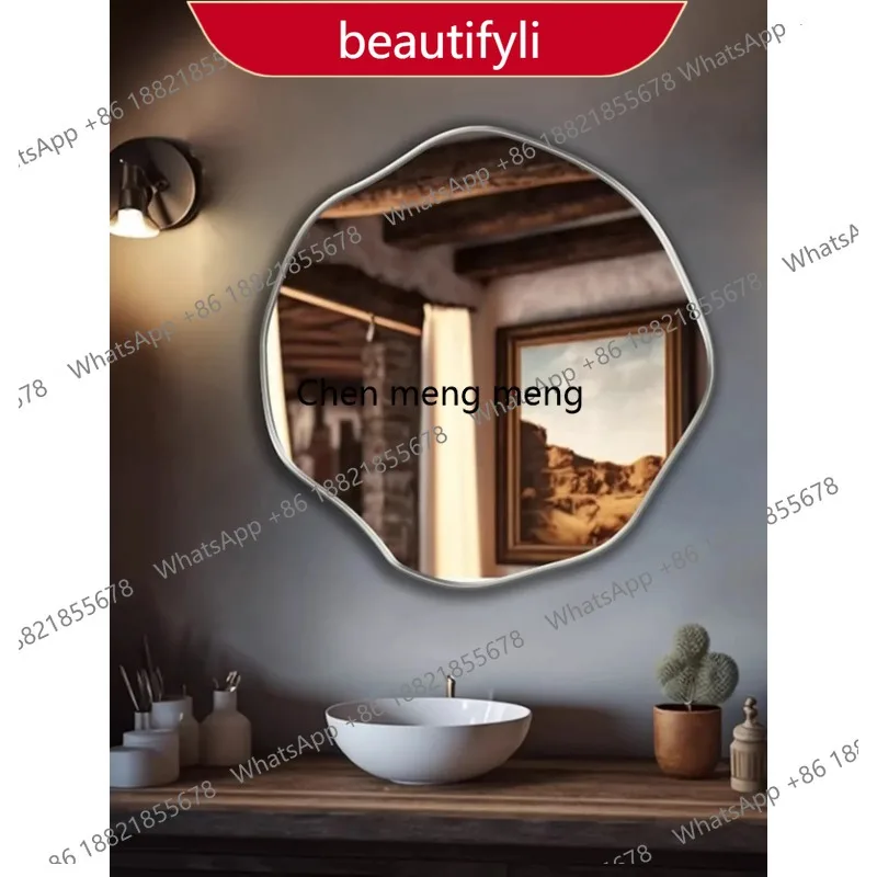 01A Light luxury Advanced Artistic Creativity Alien Form Wall-mounted Mirror Bathroom Decoration High Definition Makeup Mirror