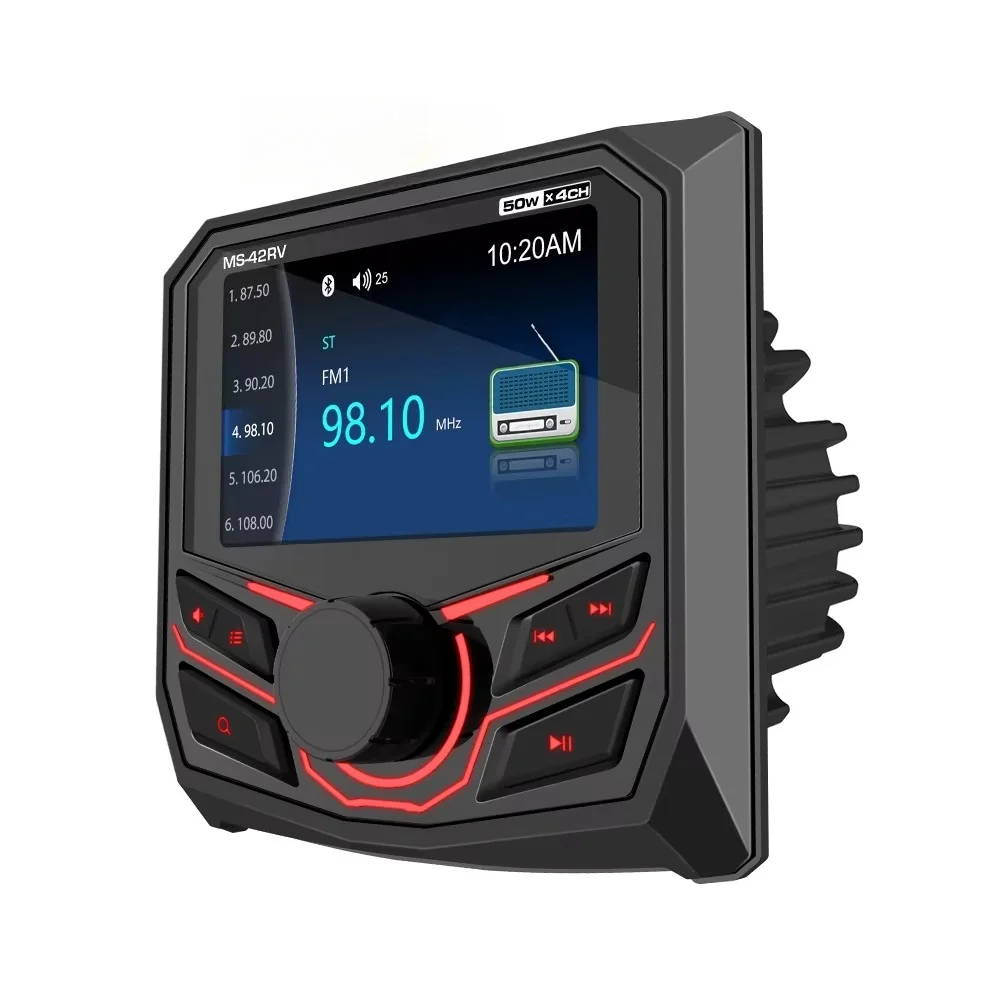 Waterproof Marine Stereo MP3 MP5 Video Player FM AM Subwoofer BT Music 12V Piston for UV GOLF Car